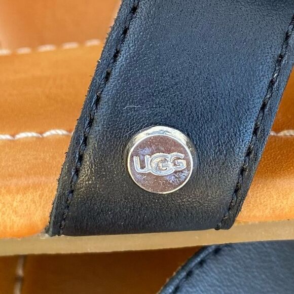 UGG Black Slide Sandals with Crisscross Straps - Picture 11 of 13
